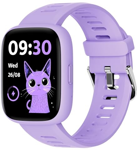 BIGGERFIVE Fitness Tracker Orologio Bambina Ado 5-16, 1,8 Smartwatch con Contapassi, Frequenza Cardiaca, Resistente all'Acqua IP68, Monitor del Sonno, Giochi Puzzle con/senza APP