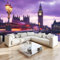 Lila 3D Fototapete Londoner Stadtstraße Hochwertige Vlies Wandbild Modernes Wanddeko Tapete, Für Wohnzimmer Schlafzimmer Büro B200 X H140 Cm