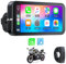 HOTPEAK Motorcycle CarPlay Screen,Wireless CarPlay & Android Auto 6.25 Portable Car Stereo for Motorbike with IP67 Waterproof Touchscreen, Bluetooth,Navigation,Siri/G00gle Assistant, Remote Control