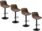 Ermnois Barhocker 4er Set, schwenkbare Thekenhocker mit Rückenlehne, verstellbare Moderne Barstühle, hoher armloser PU Leder Kücheninselhocker,Braun