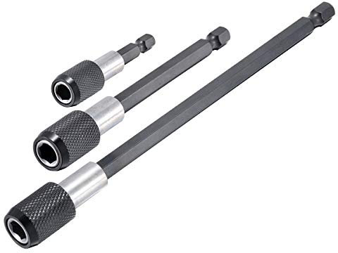 HOHXEN 3 Piezas 1/4'' Mango Hexagonal Magnético Porta Brocas Extensión, Cambio Rápido Destornillador Conexión Varilla Manguito Adaptador para Tornillos, Tuercas, Destornillador -60/100/150mm Longitud