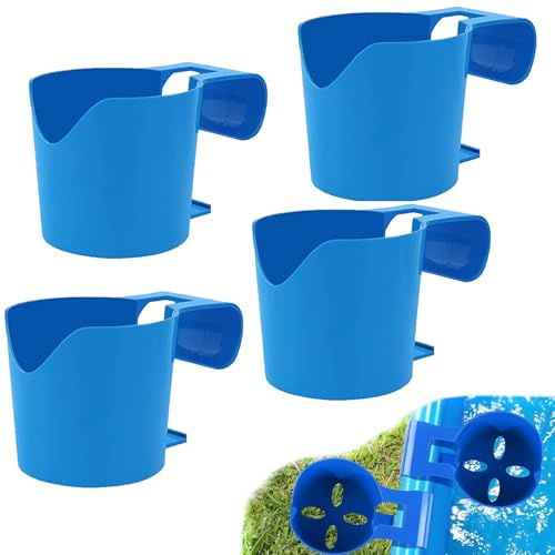 4 Stück Pool Getränkehalter, Poolrand Becherhalter, Bierflaschenhalter ohne Bohren, Tassenablage für Poolpartys, Halter für Cocktails, Getränke, Bier, Saft
