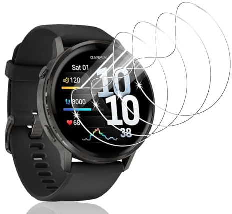 Bekiikoo Schutzfolie für Garmin Venu 4 45mm [4 Stück], Klar HD Weich Hydrogel Folie, Blasenfreie, Kratzfest, Full Cover Displayschutzfolie für Garmin Venu 4 45mm, [Nicht Panzer Schutz Glas]