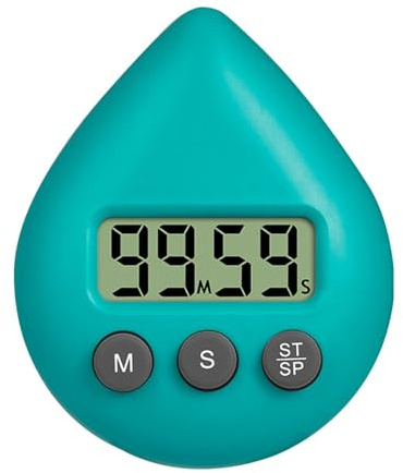 Genérico Minuterie numérique - Outil de synchronisation portable en forme de goutte d'eau de 2,5 cm, minuteur de douche pour et adultes résistant à l'eau avec écran LCD