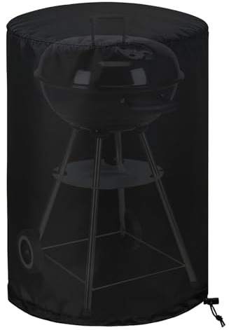 Housse Barbecue Extérieure Ø90×120 cm, 420D Oxford Imperméable pour Housse Barbecue Rond, Polyester Grande Taille Housse Plancha Exterieur, Anti-UV et Anti-Poussière, Protège Votre Grill