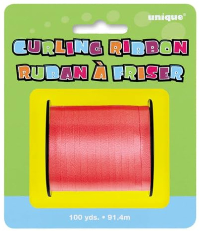 Unique Party 48626-90m Red Curling Ribbon, 100 yds