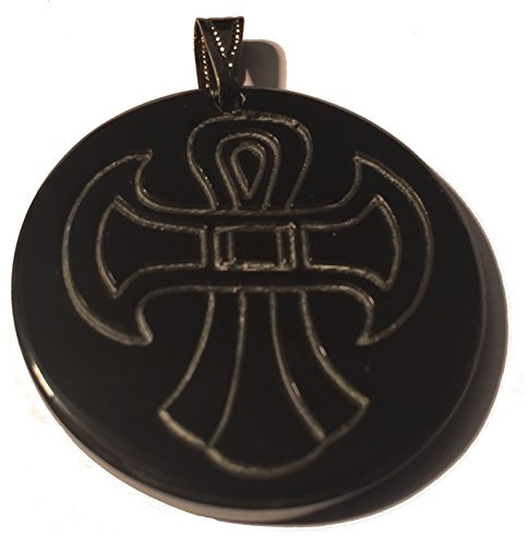 Germanenschmuck Double Axe (Necklace Pendant Made of Horn), water buffalo horn