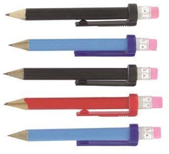 The Golfers Club Golf Wood Pencils with Clip and Eraser x 5