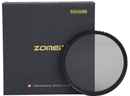 ZOMEI Variabler ND-Filter, ABS, schmal, verstellbar, Graufilter, ND2-400, kein X-Cross auf Bild
