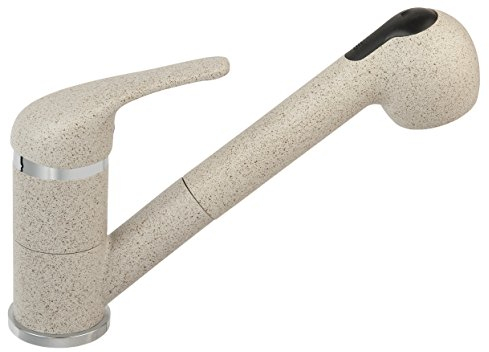 Spültischarmatur Niederdruck Granit Beige Sand Küchenarmatur mit Brause für Boiler Untertischgerät