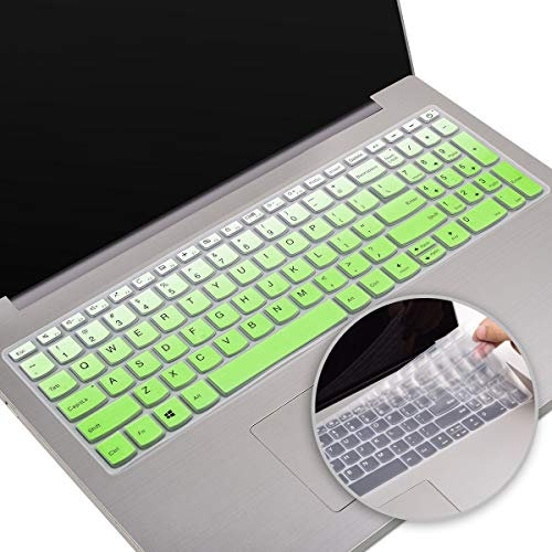 2 Stück Tastatur-Abdeckung für Lenovo Yoga C740 15,6 Zoll, IdeaPad 3 17,3, 2020 l340 330 320 330s 520 s540 720s 130 s145 15, lade l2 Zoll 340 76,2 cm, 43,9 cm (grün + klar).