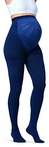 JOBST Schwangerschaftsstrumpfhose, blickdicht, Kompressionsstrümpfe, geschlossener Zehenbereich, 15-20 mmHg Stützbeine während der Schwangerschaft, Marineblau, Größe S
