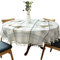 schwere Baumwolle Leinen Tischdecke, rund, kariert, Quaste, für Küche Esszimmer Tischdekorationen, Durchmesser - 180cm, graues Plaid