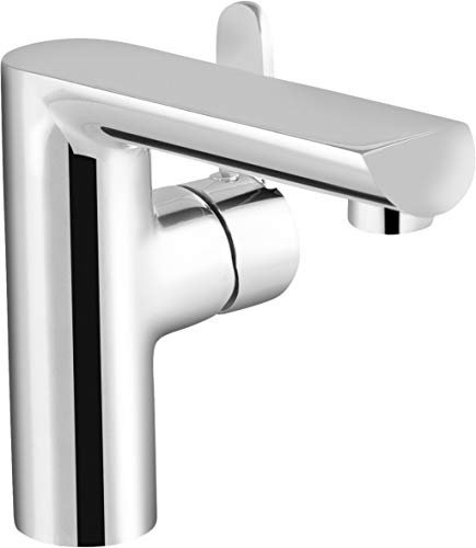 Cornat Waschtisch-Einhebelarmatur Semme - Verchromter Messingkörper - Mühelose Schaftbefestigung - Mit Druck-Ablaufventil / Hochdruck-Armatur / Wasserhahn fürs Bad / Waschbecken-Armatur / SEM1