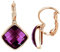 Vissen Boucles d'oreilles Violet Cristal Femme Pendante Plaqué or dormeuses Boucle d'oreille Zirconium Cadeau vacances