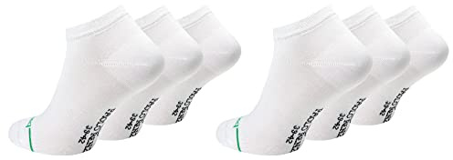 Paolo Renzo Unisex Bambus Sneaker Socken 6 Paar Bambus Sneakersocken für Damen und Herren Kurze Socken Geruchshemmend Größe 35/38 Weiß
