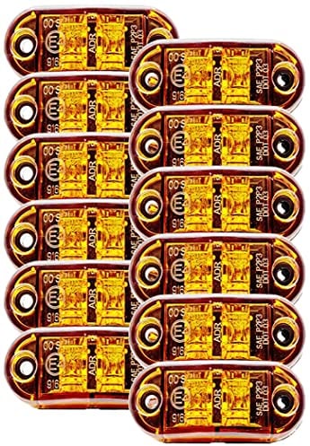JUTTA Größe Marker Licht, 12/24V IP65 Bernstein Gelb LED Seitenmarkierungsleuchte Universal für LKW Anhänger Van Caravan Auto Bus Boot (12)