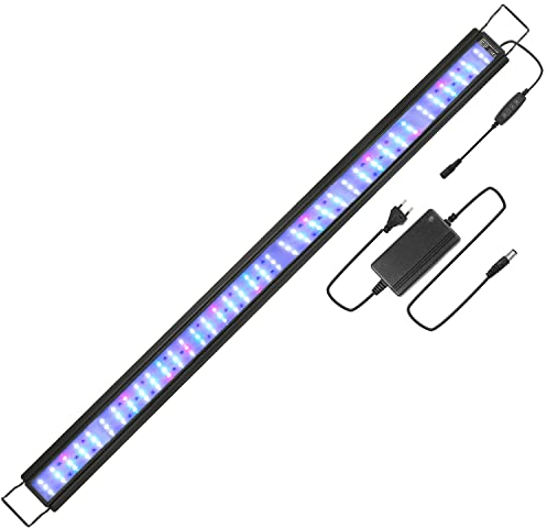EINFEBEN Iluminación LED para acuarios, iluminación LED para acuarios RGB para plantas acuáticas de 120-140 cm y acuarios de agua dulce, regulable