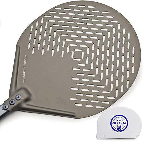 Pelle à pizza ronde avec spatule en cadeau (36 x 36 cm Longueur totale 190 cm)