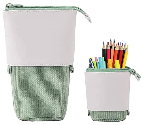 Federmäppchen Reißverschluss,Pop-Up Bleistifthalter,2-in-1 Schlampermäppchen und Stifteköcher,Student Federmäppchen,Teleskopisch Mäppchen