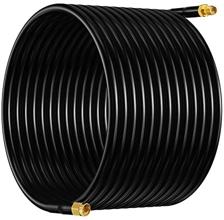 Lonlonty Cavo SMA Prolunga Antenna, 15M Cavo SMA Maschio a Femmina Prolunga, 50 Ohm Cavo Coassiale YLD195 a Bassa Perdita per 4G LTE WiFi Router Modem RTL SDR GPS ADS-B(Non per TV)