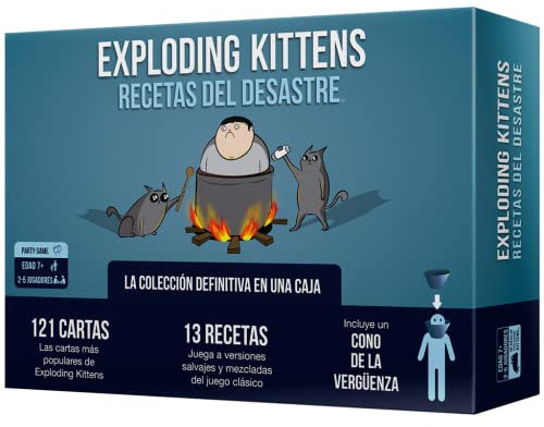 Exploding Kittens | Exploding Kittens Recetas del Desastre |La Colección Definitiva en una Caja | A Partir de 7 Años | De 2 a 5 Jugadores | 15 Minutos por Partida | Español