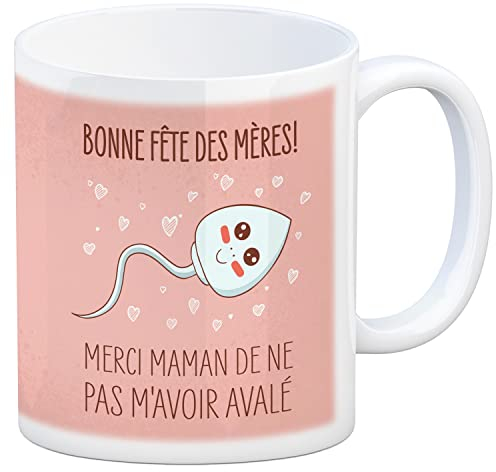 Bonne fête des mères! Tasse à café avec slogan Merci maman de ne pas m'avoir avalé.