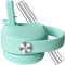 Straw Cap for Yeti Rambler Lid -12 18 26 36 64 oz Replacement, Seafoam Flexible Handle Straw Lid Replacement Water Bottle Top Accessories