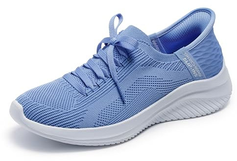 Skechers Femme Brilliant Path Ultra Flex 3.0 Superbe Chemin, Periwinkle Knit Pink Trim, 39.5 EU