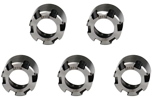 ZAC Spannmuttern, Spannmuttern, ER11-M für CNC-Fräsen, Drehmaschine, Stahlschlitz, Mini-M-Typ, ER-Muttern mit strukturell ausgewogenem Design (M13 x 0,75), 5 Stück