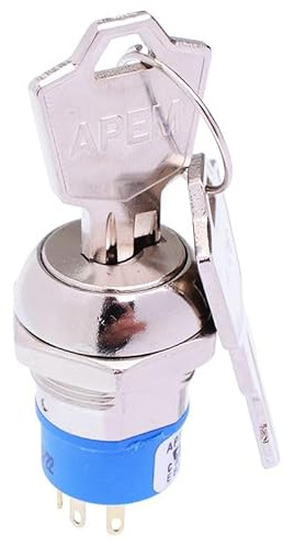 On-On 2 Way 19mm Key Switch SPDT 4A LK6RNB126N3