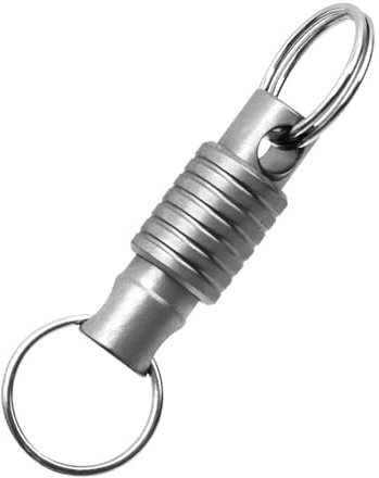 Porte-clés en Titane à Dégagement Rapide, Porte-clés Robuste Rotatif à 360° Porte-clés Détachable avec Porte-clés pour Hommes Femmes