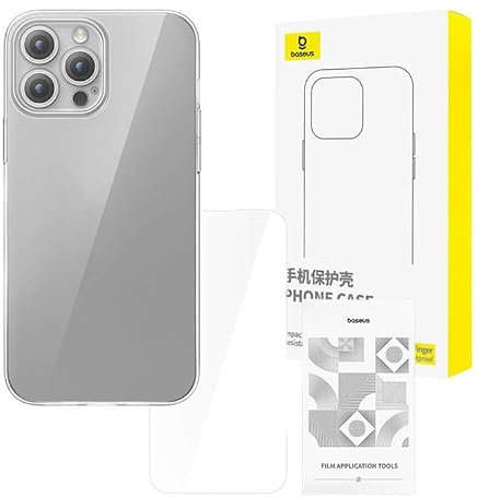 Baseus Transparente Schutzhülle für iPhone 15 Pro mit Hartglas
