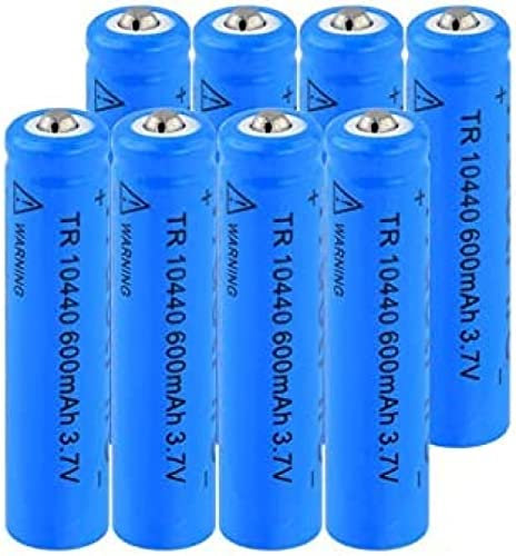 Batteries Au Lithium Rechargeables 10440, Batteries Li ION 3.7V 600Mah pour Le Contrôle De La Lampe De Poche,8 Pièces