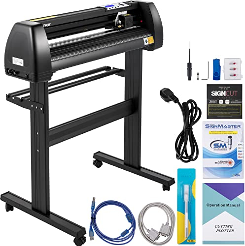 VEVOR Plotter de Découpe Vinyle 720 mm Traceur de Coupe, Machine de Découpe Vinyle avec Logiciel Signcut & Signmaster, 800mm/s Coupe-Vinyle Efficace Précis avec 3 Lames Écran LCD pour Tracer Découper
