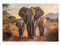 GRAZDesign Glasbild Elefanten Glasbilder Afrika Wandbilder aus Glas, Wanddeko Wohnzimmer, Küche, Flur, Büro - 80x40cm