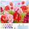 QENSPE Kit de Pintar por Números y Manualidades para Adultos Principiantes, Pintura por Números sin Marco, 40x50 cm, Regalo para Decoración de la Pared del Hogar - Flores Rosa Roja