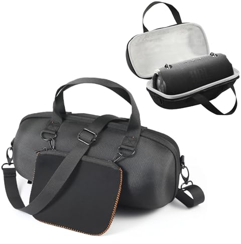 EUGOOCX Hard Travel Case for JBL Xtreme 4 Portable Bluetooth Speaker, Carry Case Come with Cables Pouch and Shoulder Strap for Wireless Speakers (Black Gray)