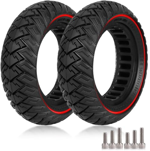 Prodrocam 80/65-6 Reifen Vollgummi 255 x 80 Reifen 10 x 3 Ersatzreifen 10 Zoll Vollgummireifen für Joyor Y8-S/Kukirin G2 Max/Kugoo M4 Pro Elektroroller Vollreifen (2 PCS Rot)