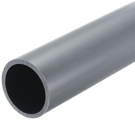 QUARKZMAN Tube Rigide en PVC Tube Rond 42,6mm ID 50mm OD 20cm Longueur Gris Clair pour Conduite d'Eau, Artisanat, Manchon de Câble