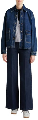 United Colors of Benetton Giubbino 296XDN07R Giacca, Blu, M Donna