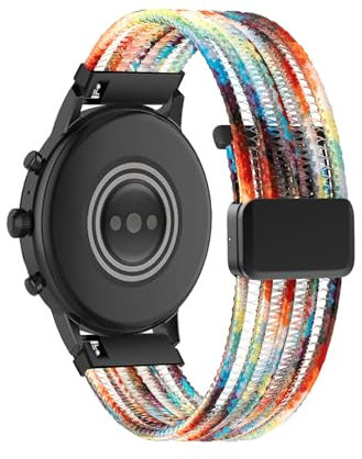 Magnetisch Armbänder für Fossil Gen 6 44mm/5E 44mm/Gen 5 Carlyle/Julianna Armband, Atmungsaktiv Elastisches Stoff Verstellbare Damen Herren Sport Ersatzarmband mit Fossil Gen 6 44mm Uhrenarmband (7)