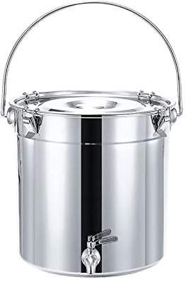 Suppentopf - Suppentopf mit Deckel, Weinbehälter mit Hahn, Suppeneimer aus Edelstahl 201/versiegelter Eimer/Transporteimer, für Wasser, Milch, Tee, Milch, Vorratseimer (Größe: 7 l)