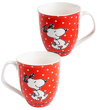 United Labels The Peanuts Snoopy - Tazza da caffè in ceramica, 280 ml, colore: Rosso