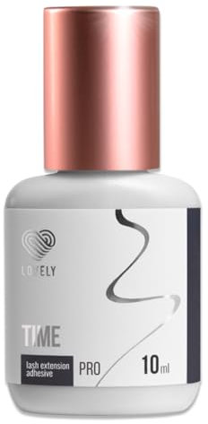 LOVELY Wimpernkleber TIME - schneller Kleber, Trocknungszeit 0,5 Sek. bis zu 8 Wochen Halt, Hypoallergen - Wimpernkleber für Wimpernverlängerung geeignet für Studios & Fremdanwendung - 10ml Schwarz