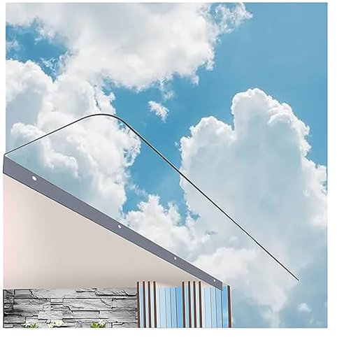 Vordach aus Polycarbonat, modernes Design, transparent, für Briefkästen, Klimaanlagen, Fahrräder, wartungsfrei, gebogene Vordertürmarkise (50 x 100 cm)
