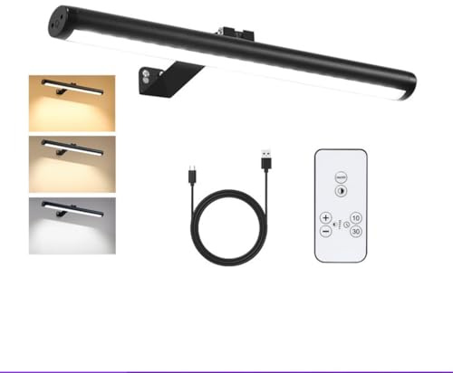 AoLa LED Akku Spiegelleuchte mit Fernbedienung und Touch Dimmbar Badleuchte lnnen Drehbarer Mit Timerfunktion Lange Wandleuchte USB Aufladbare Kabellos Wandlampe Schwarz 4000mAh 5W Leselampe