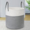 Woven Cotton Rope Storage Basket, Woven Laundry Basket, Large Laundry Hamper for Blanket, Toys, Towels, Clothes, Living Room, Bathroom, Laundry Room, 36x40cm, 40L (White & Grey)