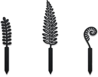WADORN 3 Stili Felci Pali Da Giardino Decorativi In Metallo, Piante Divertenti Statue In Metallo per Esterni Foglie di Felce Silhouette Ornamento Regali per Fiori Giardino Cortile Patio Prato