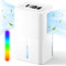 2700ML Déshumidificateur d'air Efficacité Deshumidificateur d Air Silencieux Efficacité avec Dégivrage Automatique,Lumières 7Colorées,Fermeture automatique,6-10h Minuterie,Chambres et salles de bains